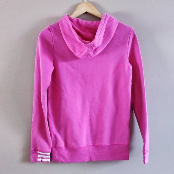 Adidas Logo Hooded Sweatshirt Pink XS - Picture 5 of 6